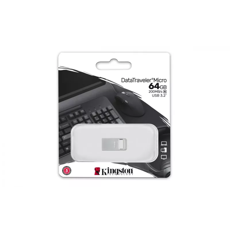 Kingston Technology DataTraveler 64GB Micro 200MB/s Metal USB 3.2 Gen 1