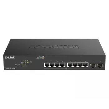 D-Link DGS-1100-10MPV2 hallittava L2 Gigabit Ethernet (10/100/1000) Power over Ethernet (PoE) 1U musta