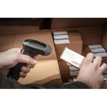 DIGITUS 2D-viivakoodikäsiskanneri QR-koodi Bluetooth telineellä