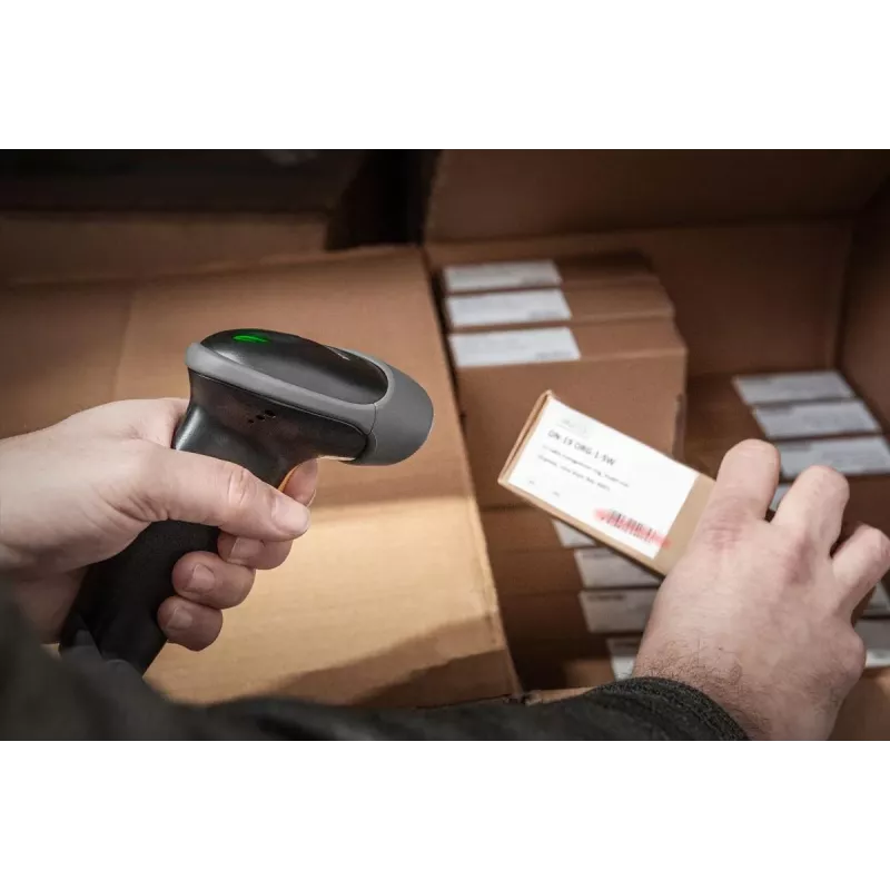 DIGITUS 2D-viivakoodinlukija, QR-koodit, 2 m USB-RJ45-kaapeli ja teline