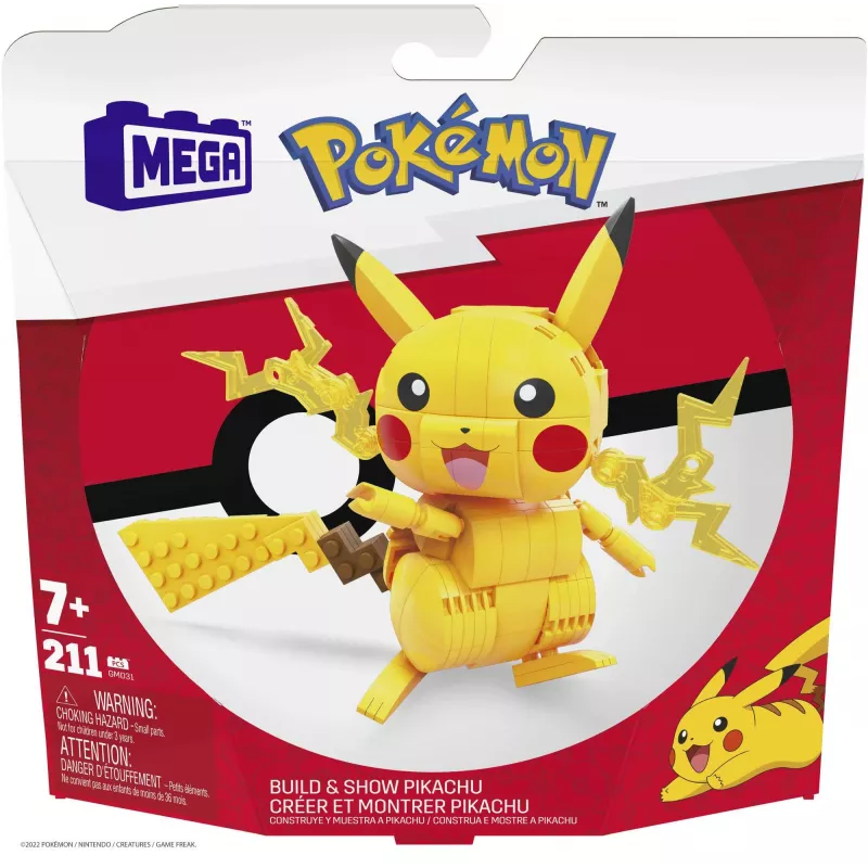 MEGA Pokémon rakennussarja Pikachu (211 osaa) 1 toimintahahmo lapsille