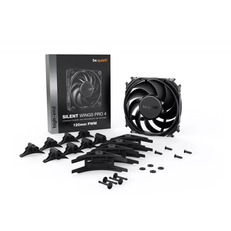 be quiet! SILENT WINGS PRO 4 | 120mm PWM kotelotuuletin 12 cm musta 1 kpl