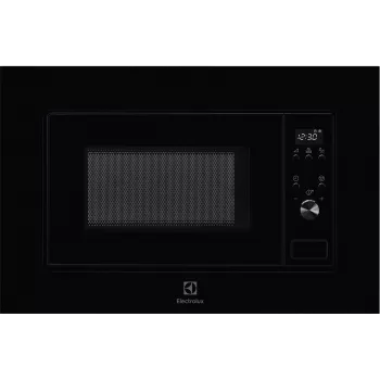 Kalusteisiin asennettava yksittäismikroaaltouuni Electrolux LMS2203EMK, 700 W, 5 tehotasoa, 24,5 cm pyörivä lautanen, LED-näyttö, ruostumaton teräs sisältä, musta