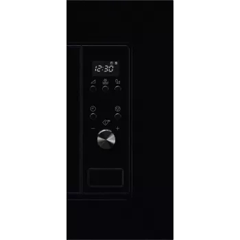 Kalusteisiin asennettava yksittäismikroaaltouuni Electrolux LMS2203EMK, 700 W, 5 tehotasoa, 24,5 cm pyörivä lautanen, LED-näyttö, ruostumaton teräs sisältä, musta