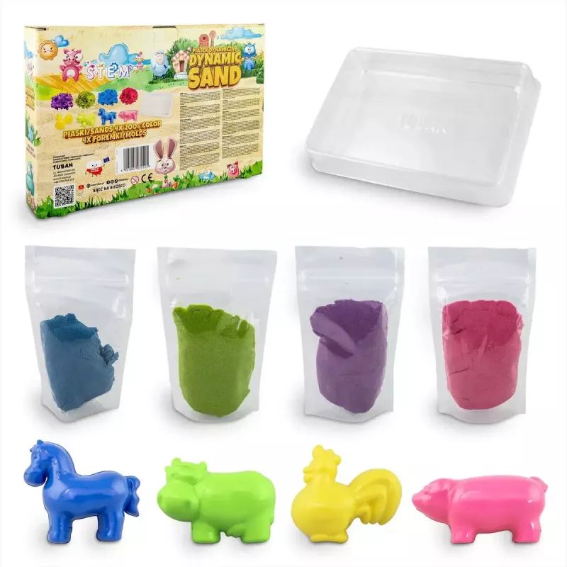 Kineettinen hiekka lapsille Tuban DYNAMIC SAND SET – FARM monivärinen