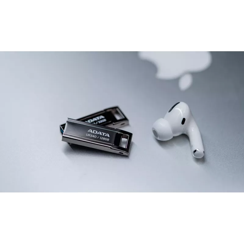 USB-muistitikku ADATA UR340 128 GB USB Type-A 3.2 Gen 2, metallikotelo, musta