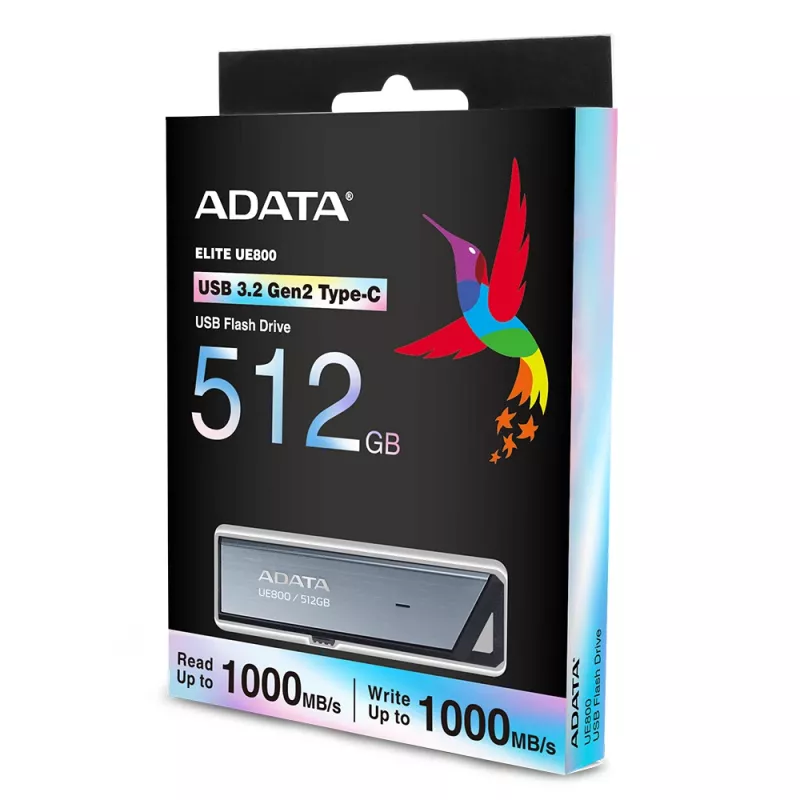 ADATA UE800 USB-muistitikku 512 GB USB Type-C 3.2 Gen 2 (3.1 Gen 2) hopea
