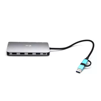 i-tec USB 3.0 USB-C/Thunderbolt 3x Display Metal Nano -telakka LAN-liitännällä + Power Delivery 100 W