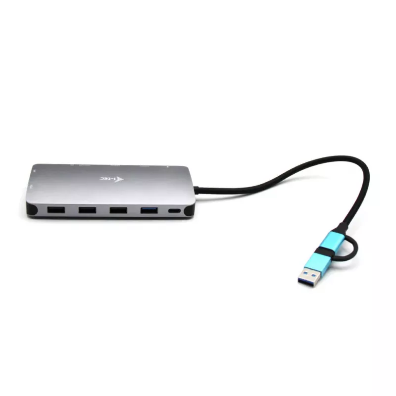 i-tec USB 3.0 USB-C/Thunderbolt 3x Display Metal Nano -telakka LAN-liitännällä + Power Delivery 100 W
