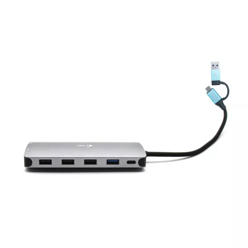 i-tec USB 3.0 USB-C/Thunderbolt 3x Display Metal Nano -telakka LAN-liitännällä + Power Delivery 100 W