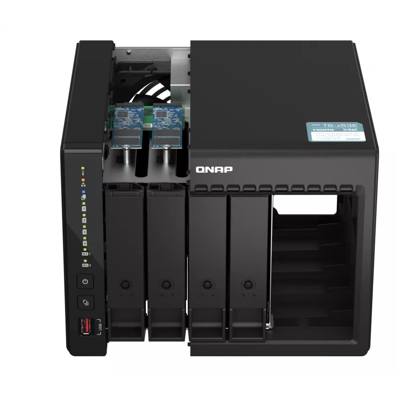 QNAP TS-453E NAS-torni Intel® Celeron® J6412 8 GB 0 TB QNAP QTS musta