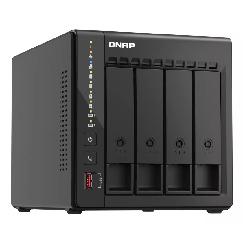 QNAP TS-453E NAS-torni Intel® Celeron® J6412 8 GB 0 TB QNAP QTS musta