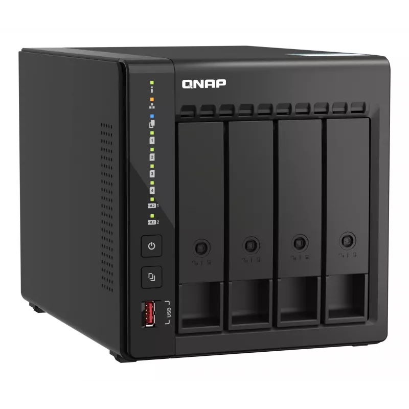 QNAP TS-453E NAS-torni Intel® Celeron® J6412 8 GB 0 TB QNAP QTS musta