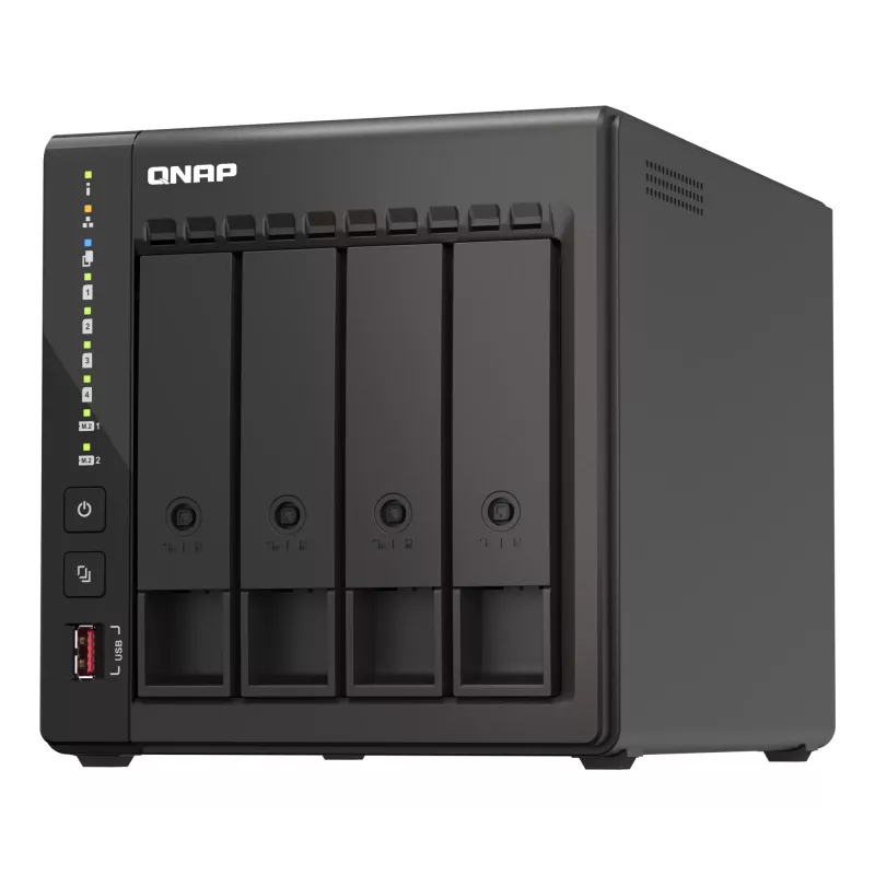 QNAP TS-453E NAS-torni Intel® Celeron® J6412 8 GB 0 TB QNAP QTS musta