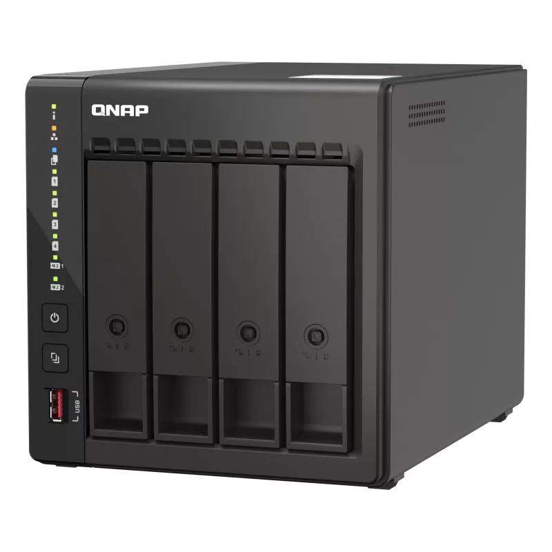QNAP TS-453E NAS-torni Intel® Celeron® J6412 8 GB 0 TB QNAP QTS musta