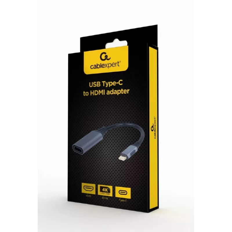Videokaapeli-adapteri GEMBIRD USB Type-C – HDMI A-USB3C-HDMI-01, 0,15 m, harmaa