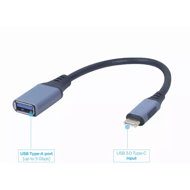 GEMBIRD USB 3.0 OTG Type-C - USB Type-A -kaapeli (CM/AF), Space Grey