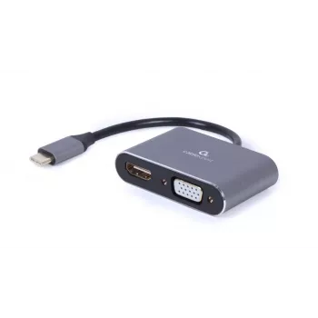 GEMBIRD Alt-DP USB Type-C - HDMI + VGA -näyttösovitin – Space Grey