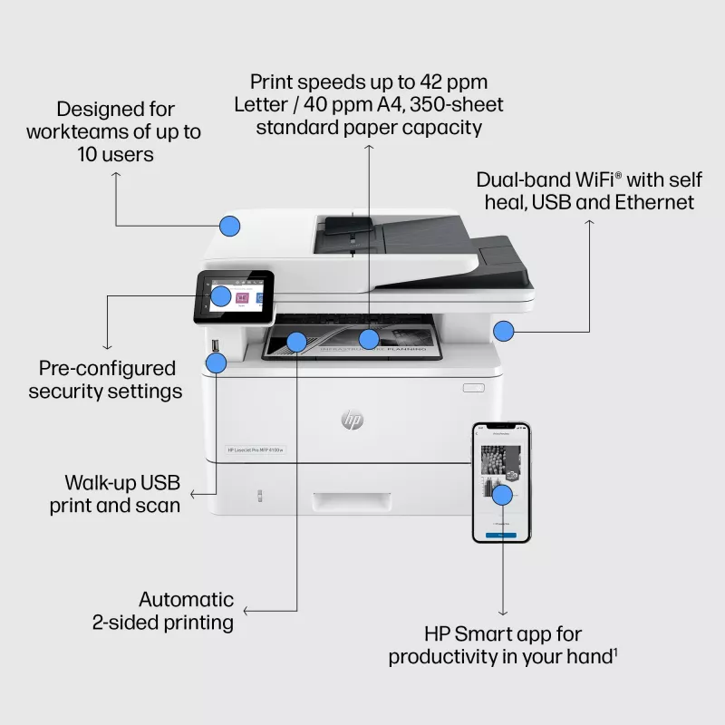Monitoimitulostin HP LaserJet Pro MFP 4102fdw laser mono tulostus