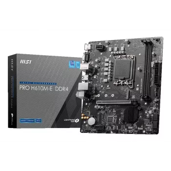 Emolevy MSI PRO H610M-E DDR4 LGA 1700 micro ATX, Intel H610, 2x DDR4 DIMM, max 64GB, M.2, 4x SATA III, HDMI 2.1