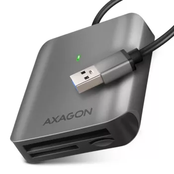 Axagon CRE-S3 ulkoinen USB-A 3.2 Gen 1 3 paikan & LUN SD/microSD/CF-kortinlukija USB 3.2 Gen 1 (3.1 Gen 1) Type-A harmaa