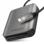 Axagon CRE-S3 ulkoinen USB-A 3.2 Gen 1 3 paikan & LUN SD/microSD/CF-kortinlukija USB 3.2 Gen 1 (3.1 Gen 1) Type-A harmaa