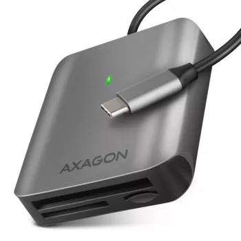 Axagon CRE-S3C alumiininen suurnopeus USB-C 3.2 Gen 1 -muistikortinlukija, 3 korttipaikkaa, UHS-II