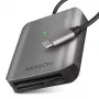 Axagon CRE-S3C alumiininen suurnopeus USB-C 3.2 Gen 1 -muistikortinlukija, 3 korttipaikkaa, UHS-II