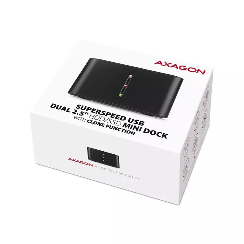 Axagon ADSA-D25 SuperSpeed USB DUAL 2.5 tuuman SSD/HDD MINI-telakka