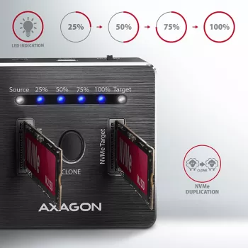Axagon ADSA-M2C SuperSpeed USB-C 10Gbps Dual-M.2-NVMe-telakka