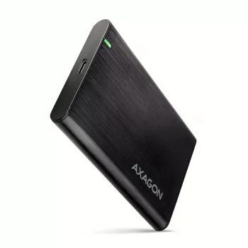 2,5 tuuman HDD/SSD-kotelo AXAGON EE25-A6C — SATA, USB 3.2 Gen 1 (Type-C & Type-A), alumiini, musta
