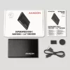 2,5 tuuman HDD/SSD-kotelo AXAGON EE25-A6C — SATA, USB 3.2 Gen 1 (Type-C & Type-A), alumiini, musta