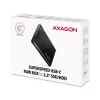 2,5 tuuman HDD/SSD-kotelo AXAGON EE25-A6C — SATA, USB 3.2 Gen 1 (Type-C & Type-A), alumiini, musta