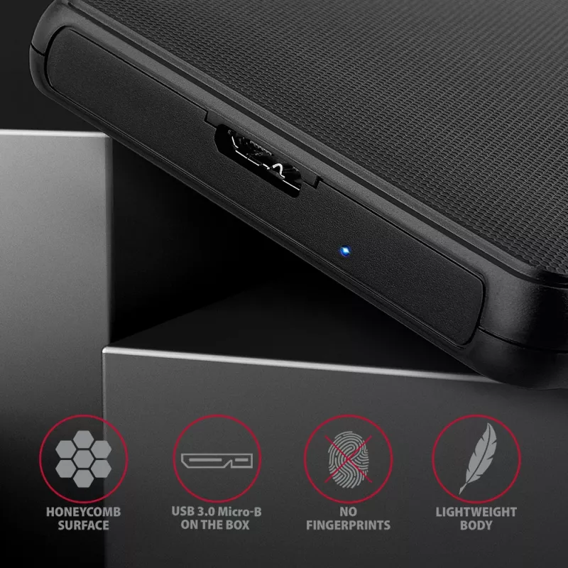 Axagon EE25-SL ruuviton USB 3.2 Gen 1 - SATA 6G ulkoinen kotelo 2,5 tuuman SSD/HDD-asemille
