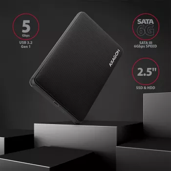 Axagon EE25-SLC ruuviton USB-C 3.2 Gen 1 - SATA 6G ulkoinen kotelo 2,5 tuuman SSD/HDD-asemille