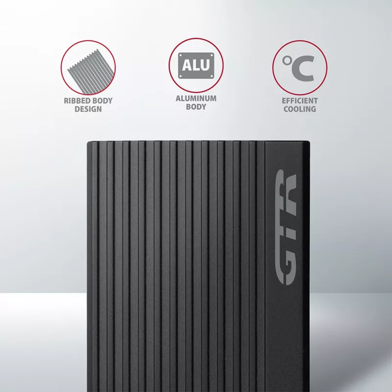 Axagon EEM2-GTR ulkoinen USB-C 3.2 Gen 2 metallikotelo M.2 NVMe SSD-asemille