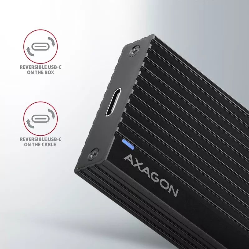 Axagon EEM2-GTR ulkoinen USB-C 3.2 Gen 2 metallikotelo M.2 NVMe SSD-asemille