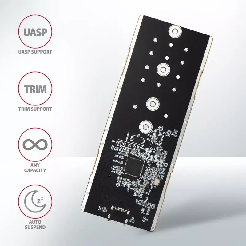 Axagon EEM2-GTR ulkoinen USB-C 3.2 Gen 2 metallikotelo M.2 NVMe SSD-asemille
