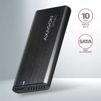 SSD-kotelo Axagon EEM2-SBC USB-C 3.2 Gen 2 musta M.2