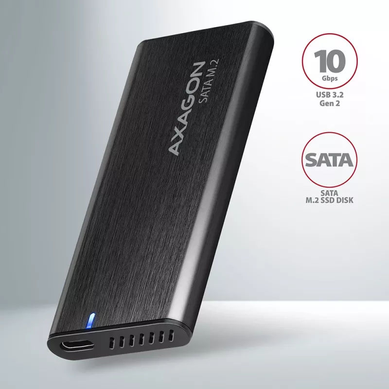 SSD-kotelo Axagon EEM2-SBC USB-C 3.2 Gen 2 musta M.2