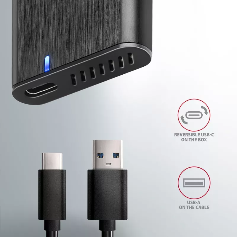 SSD-kotelo Axagon EEM2-SBC USB-C 3.2 Gen 2 musta M.2