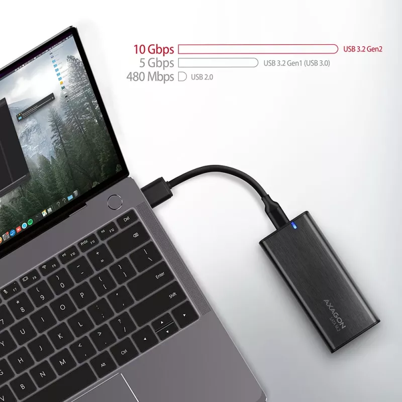 SSD-kotelo Axagon EEM2-SBC USB-C 3.2 Gen 2 musta M.2