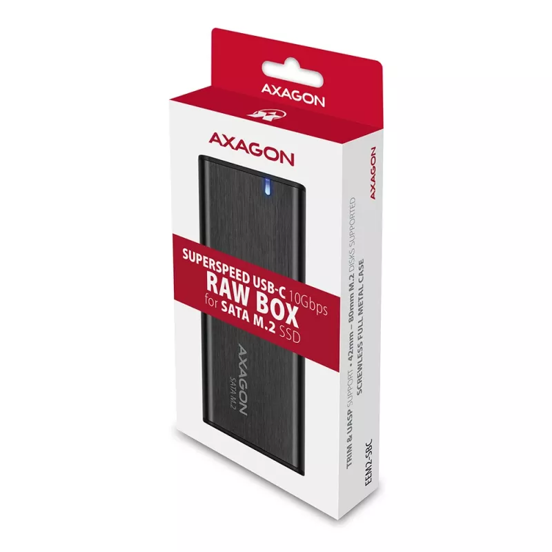 SSD-kotelo Axagon EEM2-SBC USB-C 3.2 Gen 2 musta M.2
