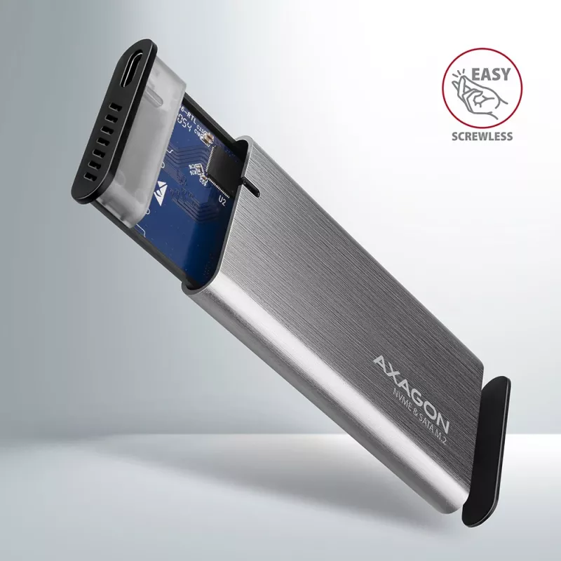 Axagon EEM2-SG2 SuperSpeed+ USB-C - M.2 NVMe & SATA SSD RAW-kotelo
