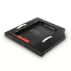Axagon RSS-CD09 2,5 tuuman SSD/HDD-asennuskehys DVD-paikkaan 9,5 mm LED ALU-liitäntäkortit/adapterit sisäinen SATA
