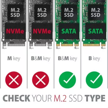 Axagon RSS-M2SD SATA - M.2 SATA SSD, sisäinen 2,5 tuuman ALU-kotelo, hopea