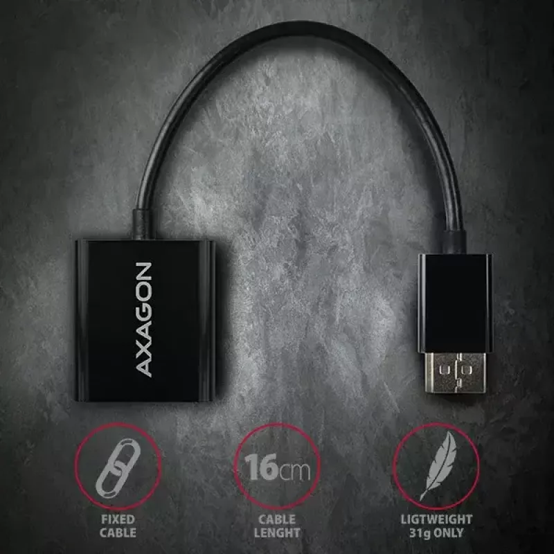 Videokaapeliadapteri Axagon RVD-VGN DisplayPort - VGA 0,16 m