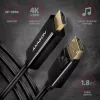 Axagon RVD-HI14C2 DisplayPort -> HDMI 1.4 -kaapeli 1,8 m, 4K/30Hz