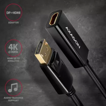 Axagon RVD-HI14N DisplayPort -> HDMI 1.4 -adapteri 4K/30Hz