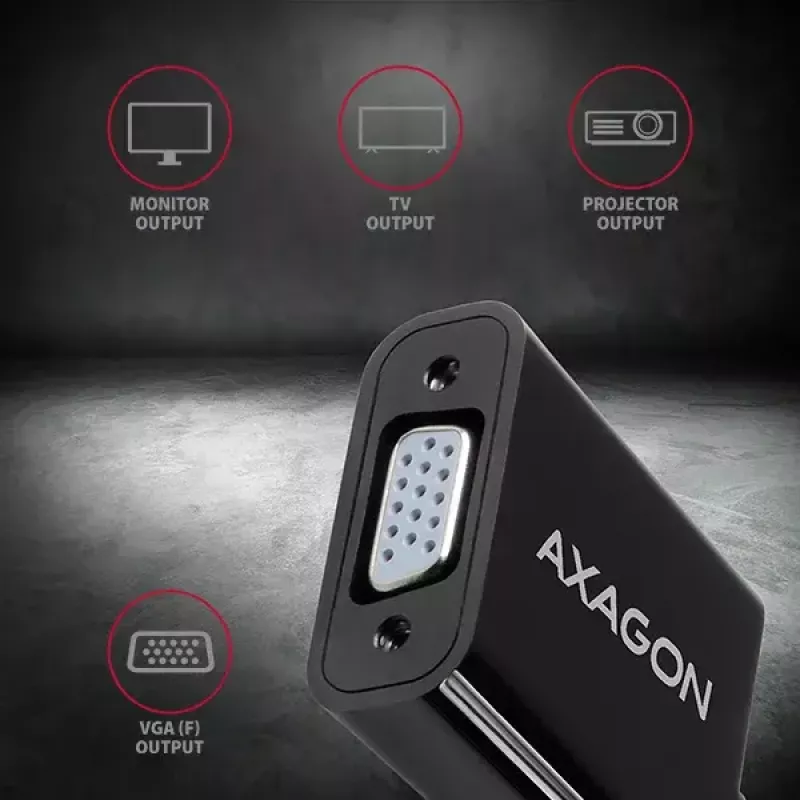 Axagon RVH-VGN HDMI -> VGA -adapteri FullHD, 1920x1200